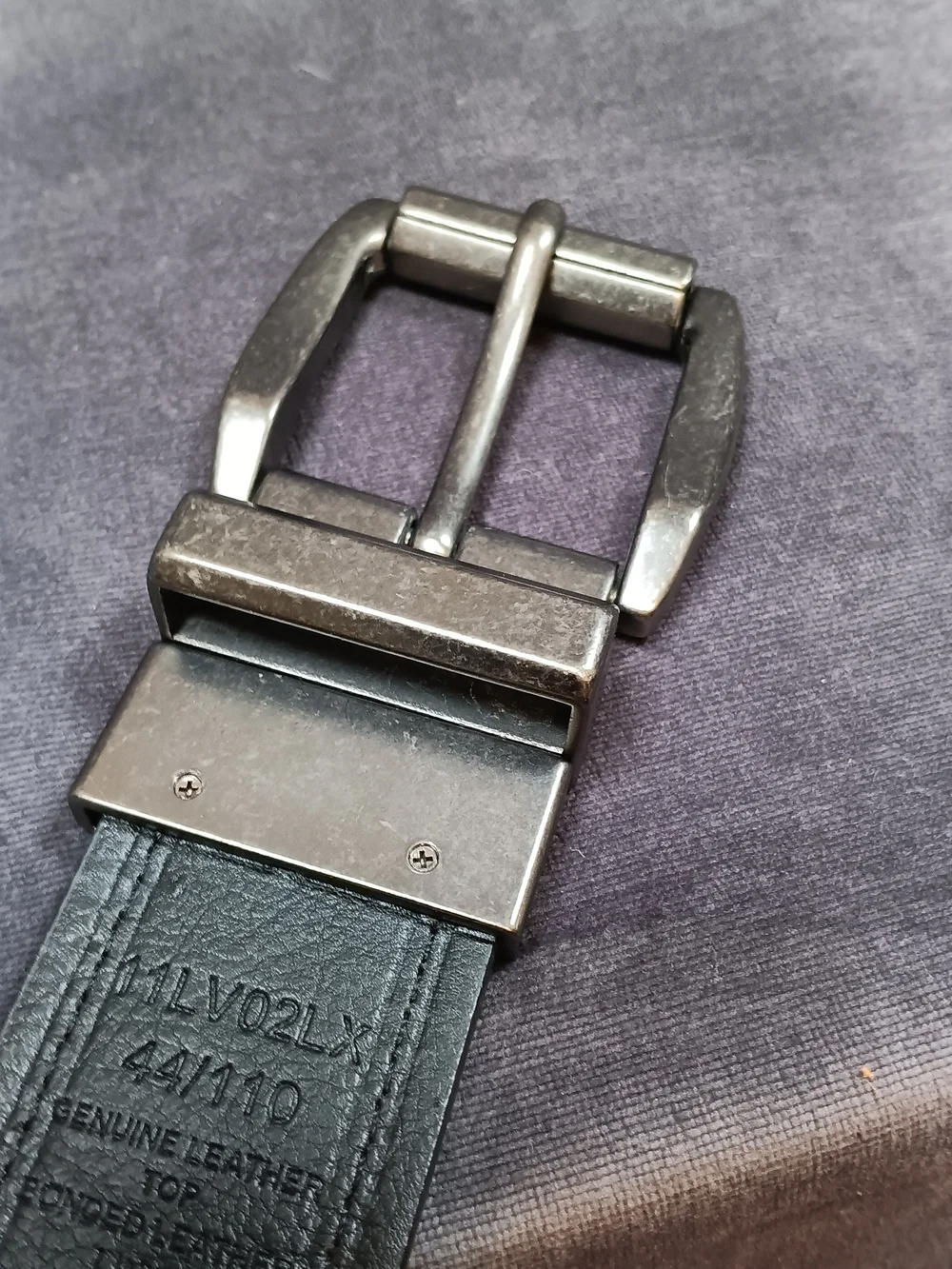 Levi Strauss & Co. Brown Leather Belt with Metal Buckle Reversable To Black